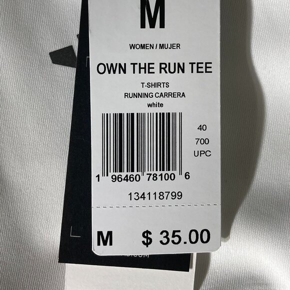 NEW! ADIDAS Medium M MD Own The Run Women Short Sleeve T Shirt Tee Shirt White - Picture 9 of 9